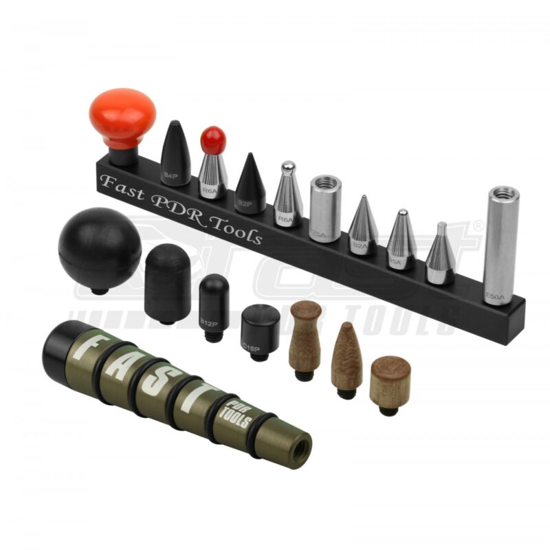 Set 15 threaded tips and 2 extenders and Magnetic knock down Exclusive product of Fast PDR Tools”