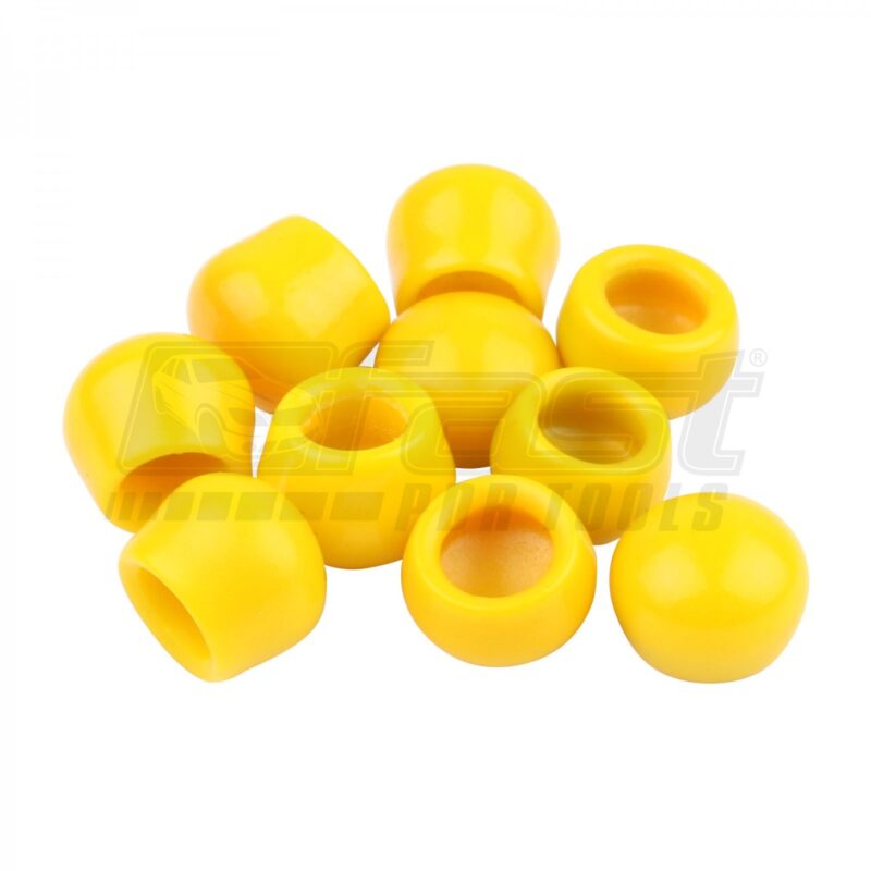 Set 10 PVC Tip Caps  Yellow