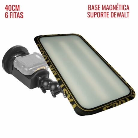 LED Light Street PRO Light (40 cm) 6 fitas suporte Dewalt 12v com base magnética
